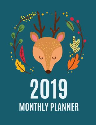 2019 Monthly Planner: 2019-2020 Yearly and 12 Months Planner with Journal Page Cute Deer Design P 52 p.