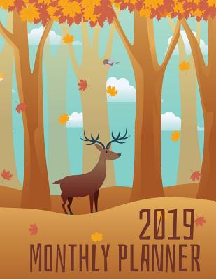 2019 Monthly Planner: Deer in Forest Design 2019-2020 Calendar with Yearly and 12 Months Planner and Journal Pages P 52 p. 18