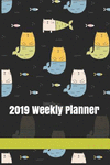 2019 Weekly Planner: Mercat Blue Yellow ( 2-Weeks Spread/7-Days Page ) P 76 p.