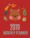 2019 Monthly Planner: Happy Bear Design 2019-2020 Yearly Planner and 12 Months Calendar Planner with Journal Page P 52 p.