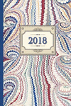 2018 Diary Blue Design: 13 Months & Week to Page Planner 130 Pages 6x9 Inch with Contacts - Password - Birthday Lists & Notes P