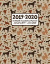 2019 - 2020 - 18 Month Academic Planner - January 2019 - June 2020: Cute Brown Puppy and Dog Theme - Organizer and Calendar Note