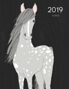 2019 Horse: Dated Weekly Planner with to Do Notes & Horse Quotes & Facts - Grey Spotted(Awesome Calendar Planners for Horse Love