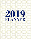 2019 Planner Weekly and Monthly Agenda: Gold Victorian Design with White Background, 12 Month Dated Scheduler and Organizer, fro
