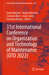 31st International Conference on Organization and Technology of Maintenance  (Lecture Notes in Networks and Systems, Vol. 592)