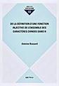 DE LA DÉFINITION D’UNE FONCTION INJECTIVE DE L’ENSEMBLE DES CARACTÈRES CHINOIS DANS N