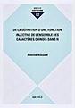 DE LA DÉFINITION D’UNE FONCTION INJECTIVE DE L’ENSEMBLE DES CARACTÈRES CHINOIS DANS N